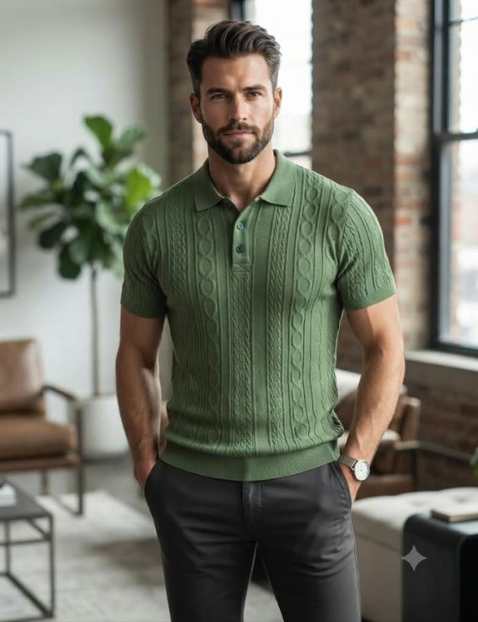 Camiseta  Polo Texturizada