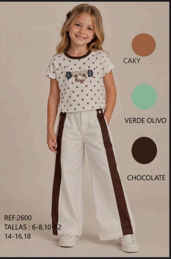 Conjunto Infantil de Camiseta Estampada y Pantalón con Bandas Laterales